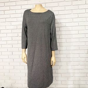 J. Jill Charcoal Long Sleeve Dress
